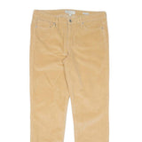 CALVIN KLEIN Womens Cotton Blend Beige Slim Straight Trousers W32 L30 Stylish