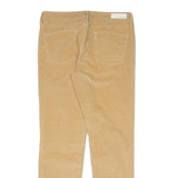 CALVIN KLEIN Womens Cotton Blend Beige Slim Straight Trousers W32 L30 Stylish