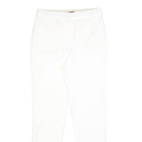 MAX MARA STUDIO Womens Cotton Blend White Slim Trousers W28 L28 Zip Closure