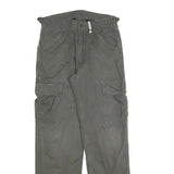 ARMY TEX Mens Cotton Blend Grey Relaxed Cargo Trousers W30 L32 Zip Pocket