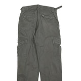 ARMY TEX Mens Cotton Blend Grey Relaxed Cargo Trousers W30 L32 Zip Pocket