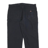DICKIES Mens Cotton Blend Black Regular Straight Trousers W40 L32 Workwear Zip