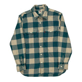 Levis Checked Flannel Shirt - Small Blue Cotton