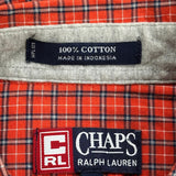 Chaps Ralph Lauren Checked Shirt - Large Red Cotton