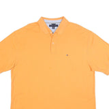 TOMMY HILFIGER Mens Orange Short Sleeve Polo Shirt 2XL Cotton Blend Classic