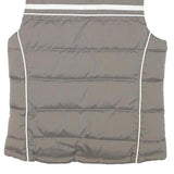 NIKE Womens Grey & White Quilted Gilet XS Polyester Blend Sleeveless Zip
