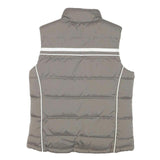NIKE Womens Grey & White Quilted Gilet XS Polyester Blend Sleeveless Zip
