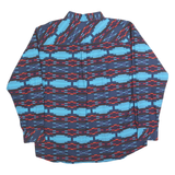 PANHANDLE Mens Blue & Red Patterned Shirt L Cotton Blend Casual Long Sleeve