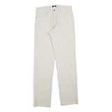 FERRE JEANS Womens Regular White Polyester Blend Zip Trousers W32 L34
