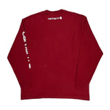 Carhartt Spellout Long Sleeve T-Shirt - XL Red Cotton