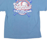 PORT & COMPANY Mens Blue Softball Champions Graphic T-Shirt XL Short Sleeve Crew