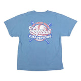 PORT & COMPANY Mens Blue Softball Champions Graphic T-Shirt XL Short Sleeve Crew