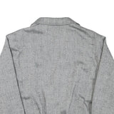 Mens Grey Button Jacket M Polyester Blend Classic Plain Button Closure Stylish