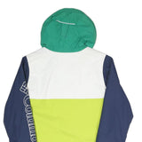 COLUMBIA Womens Blue Green & Yellow Zip Jacket S Polyester Blend Colourblock