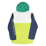 COLUMBIA Womens Blue Green & Yellow Zip Jacket S Polyester Blend Colourblock
