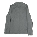WORKER Mens Grey Cotton Jacket L Woven Zip Closure Utility Casual Workwear