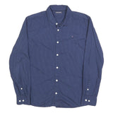 TOMMY HILFIGER Mens Blue Pattern Shirt S Cotton Blend Casual Button Shirt
