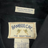 Bamboo Cay Hawaiian Shirt - Large Black Polyester