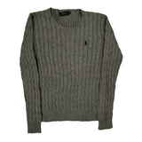 Polo By Ralph Lauren Cable Knit Sweater - Medium Gray Cotton