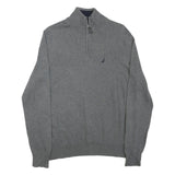 NAUTICA Mens Grey Patterned Pullover Crew Neck Basic Knit S Cotton Blend Jumper