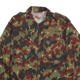 SPILAG Mens Green & Brown Camouflage Cotton Blend Jacket M Zip Military Style