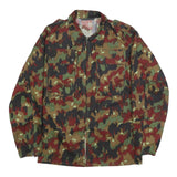 SPILAG Mens Green & Brown Camouflage Cotton Blend Jacket M Zip Military Style