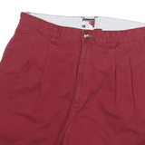 TOMMY HILFIGER Mens Shorts Red Casual Classic L W30 Cotton Blend