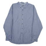 NAUTICA Mens Blue & White Striped Shirt 2XL Cotton Button-Down Long Sleeve
