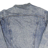 STAND Mens Blue Denim Jacket L Cotton Blend Button Front Classic Casual