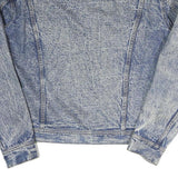 STAND Mens Blue Denim Jacket L Cotton Blend Button Front Classic Casual