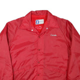 DUNBROOKE Mens Red Jacket L Nylon Plain Button Closure Classic Warm
