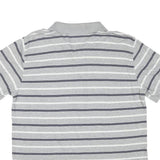 TOMMY HILFIGER Mens Grey & White Striped Short Sleeve Polo Shirt 2XL Cotton