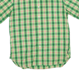 TOMMY HILFIGER Mens Green & Orange Check Shirt M Short Sleeve Button-Down Casual