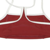 ADIDAS Womens Red & White Sports Crop Top Sleeveless Crew Neck S Athletic Gym