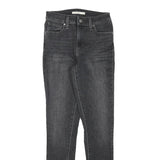 LEVI'S Womens Slim Black Denim Skinny Jeans Cotton Blend W24 L28 Stylish Fit