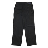 DICKIES Mens Cotton Blend Black Regular Straight Trousers W32 L30 Workwear Zip