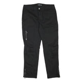 CHICOREE Womens Black Cotton Blend Slim Straight Trousers W31 L27 Zip Closure