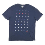 LEVI'S Mens Blue Cotton Blend Graphic T-Shirt 2XL Short Sleeve Crew Neck
