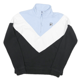 FILA Mens Blue & White & Black Quarter Zip Sweatshirt S Cotton Blend Sports