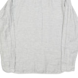TOMMY HILFIGER Mens Grey & White Linen Blend Shirt M Long Sleeve Casual