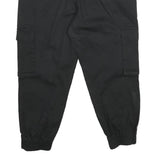 ONLY Womens Black Cotton Blend Regular Cargo Trousers W36 L25 Casual Workwear