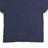 CHAMPION Mens Navy Blue Cotton T-Shirt L Short Sleeve Crew Neck Logo Graphic