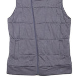 THE NORTH FACE Womens Grey Zip Up Sleeveless Puffer Jacket M Polyester Blend