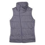 THE NORTH FACE Womens Grey Zip Up Sleeveless Puffer Jacket M Polyester Blend