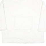 Womens White Hooded Pullover M Plush Soft Texture
