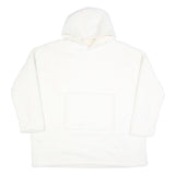 Womens White Hooded Pullover M Plush Soft Texture