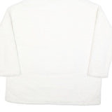 Womens White Hooded Pullover M Plush Soft Texture