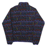 COLUMBIA Mens Black & Purple Patterned Pullover Jumper Crew Neck Waffle Knit M