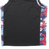 NBA Mens Black & Red Blue Graphic Vest M Sleeveless Crew Neck Basketball T-Shirt