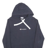 CHAMPION Mens Navy Blue Hoodie S Cotton Blend Classic Pullover Hooded Sweatshirt